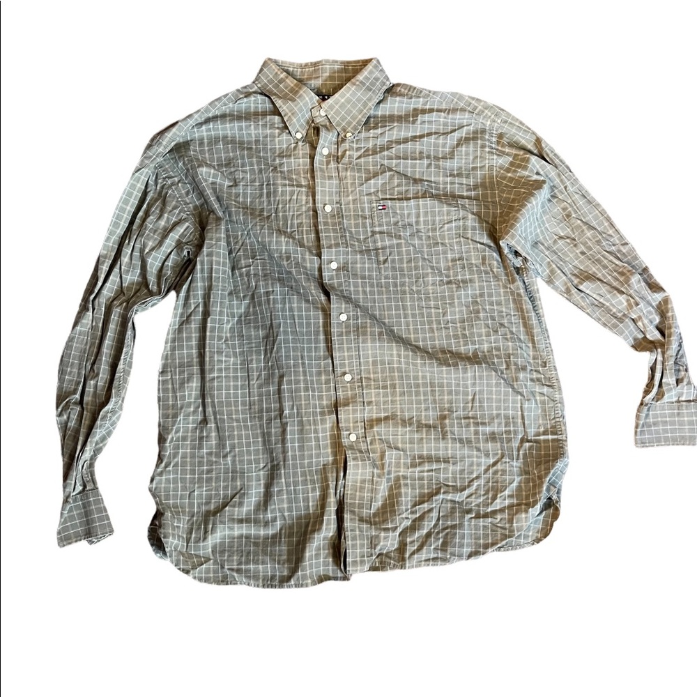 tommy hilfiger plaid button down shirt